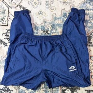 Vintage Umbro‎ Track Pants Mens Small Navy Blue Nylon Windbreaker Gorpcore